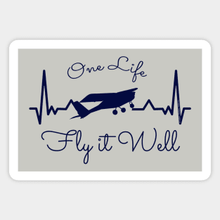 Flying Airplane Pilot Ultralight Heartbeat Design Magnet